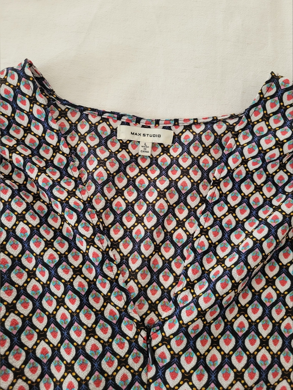 Women's Size Large Max Studio Pink and Black Patterned Pant Jumpsuit - Picture 3 of 6